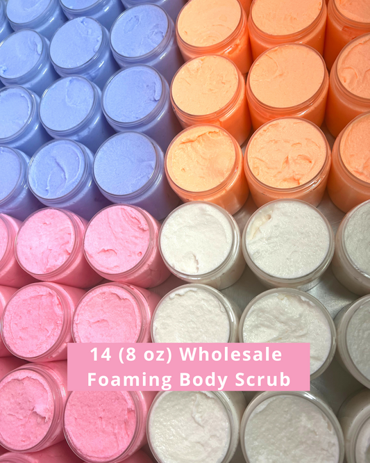 Wholesale Foaming Sugar Scrubs 14 count (8 oz)